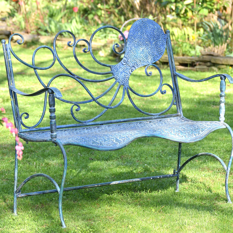 Antique wrought iron online bench outdoor